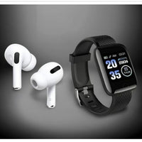 Combo Of Truly Earbuds Headset with Mic, & Bluetooth D116 Smart Watch with Heart Rate Monitor and Other Features