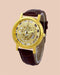 Unique Gold Dial Leather Analog Watch - for Men