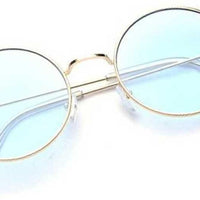 Unisex Round Frame Blue Sunglasses